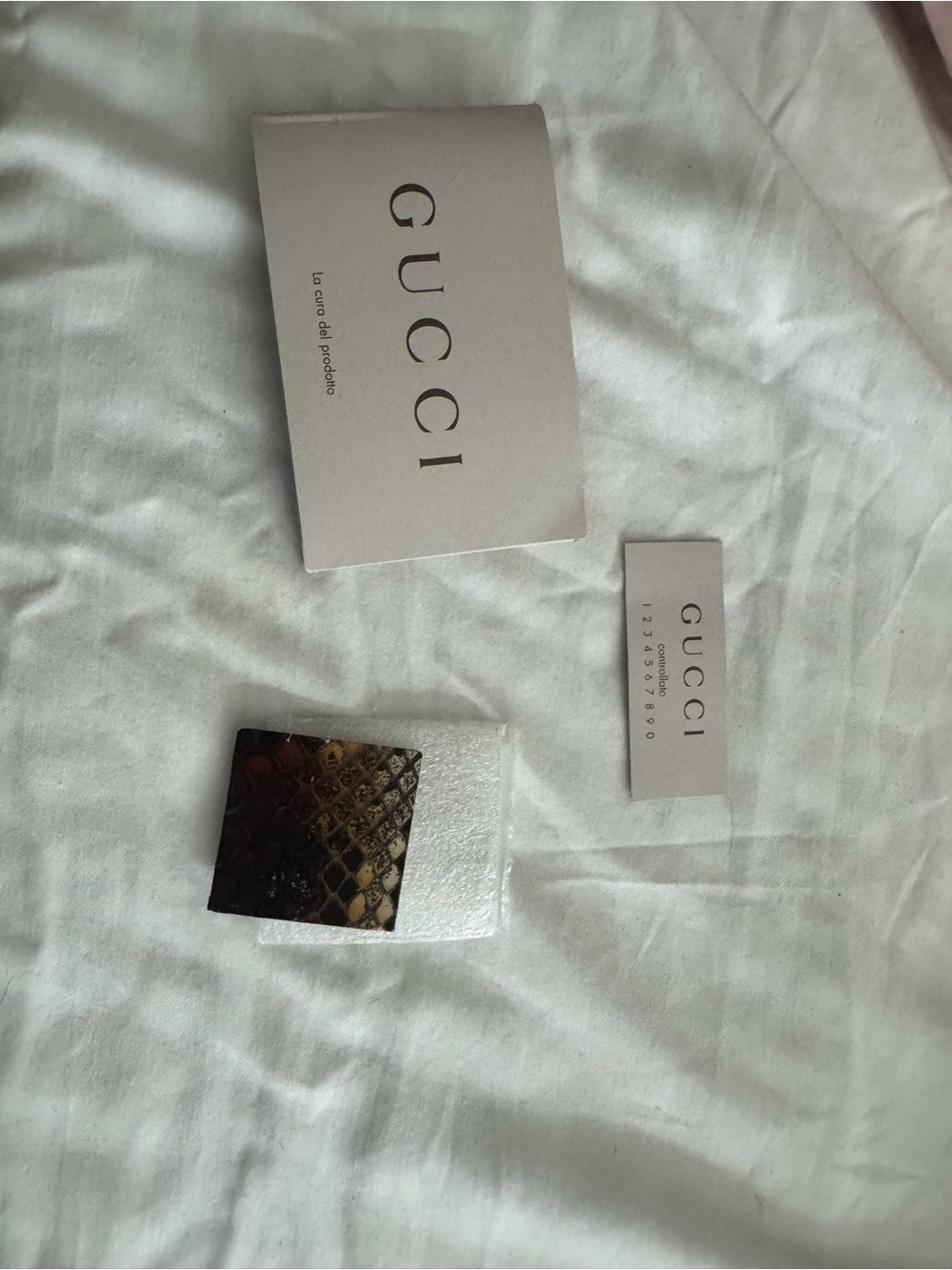 Gucci Brown & Cream Python-Print Satchel with Gold Hardware - Picture 6 of 8